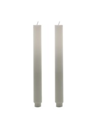 Hestia Set Of 2 Ombre Dinner Candles - Taupe/white