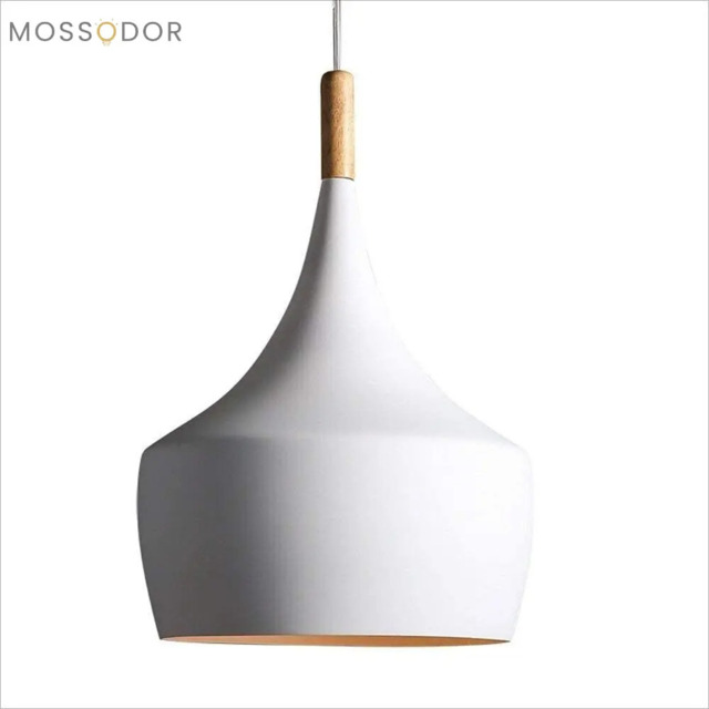 Modern White Pendant Light – Industrial Hanging Lamp For Kitchen,
