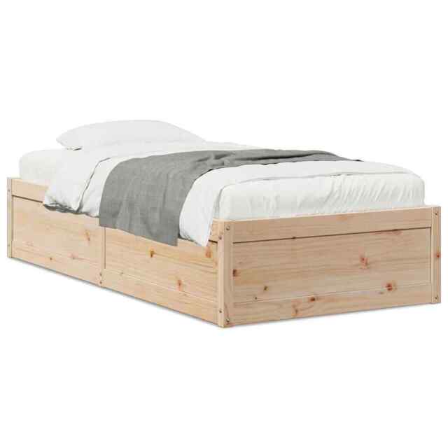 Bed Frame 90x190 Cm Single Solid Wood Pine Vidaxl