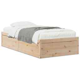 Bed Frame 90x190 Cm Single Solid Wood Pine Vidaxl