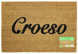 Welsh Coir Door Mat 40cm X 60cm Welcome To Wales 'croeso' Doormat -
