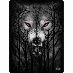 Spiral Fleece Blanket Forest Wolf Black 150cm X 200cm (double)