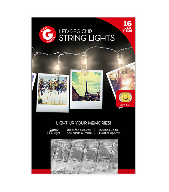 1.8m 16 Led Hanging Picture Photo Peg Clip Fairy String Lights Party