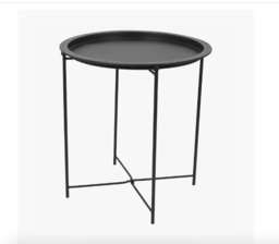 Outsunny 46cm Round Garden Table, Small Side Table W/ Removable Tray,