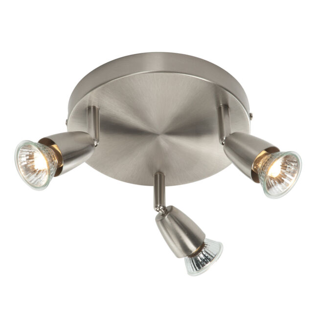 1 2 3 4 6 Way Brushed Chrome Gu10 Ceiling Spotlight Round Or Straight