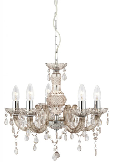 Ceiling Light Beige Marie Therese 5 Mink Searchlight 1455-5mi