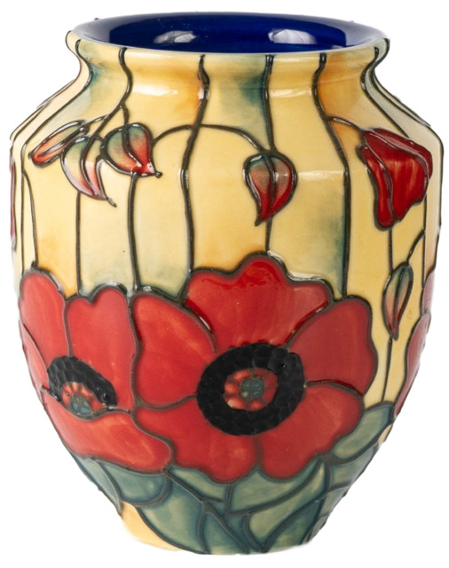 Vase Tupton Ware Ornament Tube Lined 7 Floral Ceramic Poppy Daisy