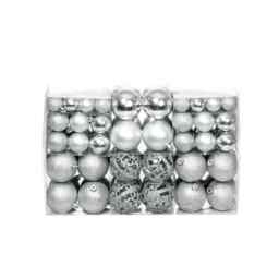 100 Piece Christmas Ball Set 3/4/6 Cm Silver Vidaxl