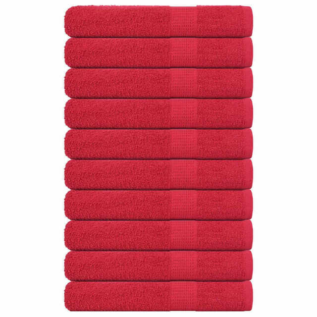 Sauna Towels 10 Pcs Red 80x200 Cm 360 Gsm 100% Cotton Vidaxl