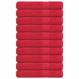 Sauna Towels 10 Pcs Red 80x200 Cm 360 Gsm 100% Cotton Vidaxl