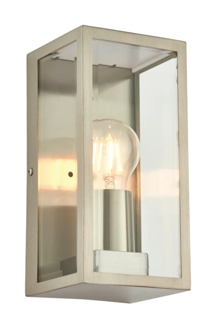 Outdoor Light Silver Oxford Wall Ip44 Brushed Stainless Steel Endon
