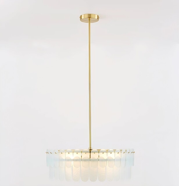 The Very Collection Glass Oval Chandelier Ceiling Light Brushed Brass