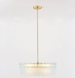 The Very Collection Glass Oval Chandelier Ceiling Light Brushed Brass