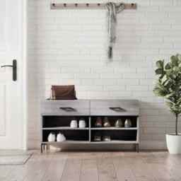 Shoe Bench Grey Sonoma 102x35x55 Cm Engineered Wood Vidaxl