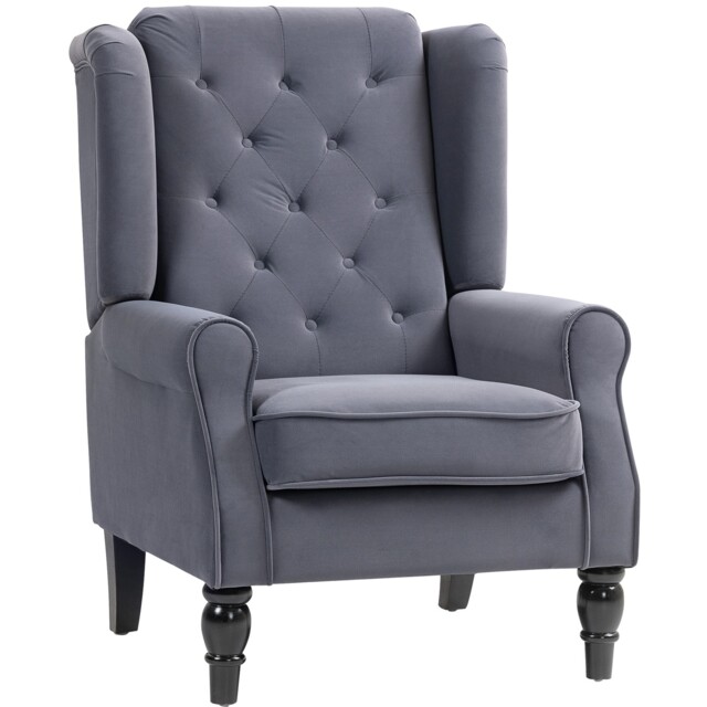 Homcom Accent Armchair Home Furniture Retro Tufted Club Fabric