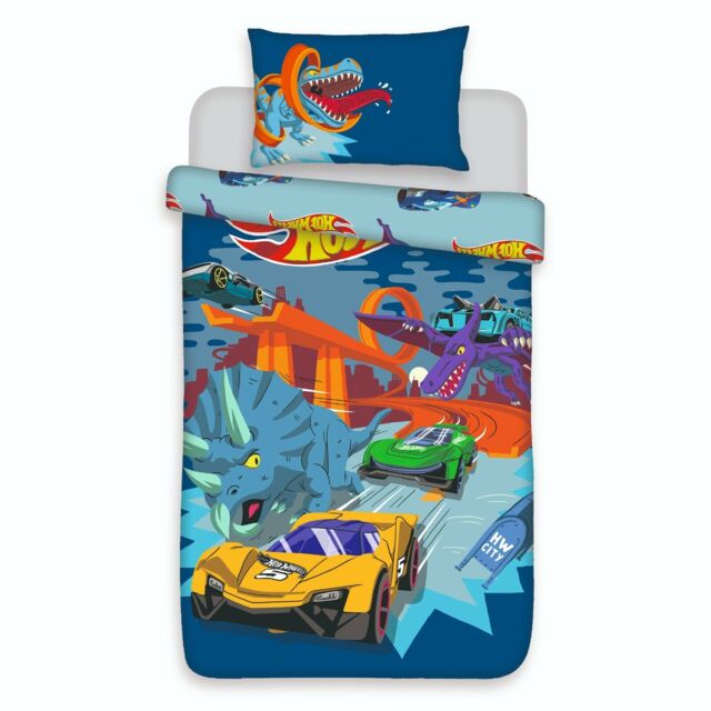 Hot Wheels Single Duvet Cover Reversible Bedding Set For Kids
