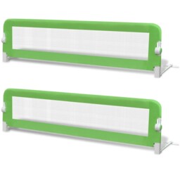 2x Toddler Bed Rail Green 150x42cm Cotbed Protective Gate Guard Vidaxl