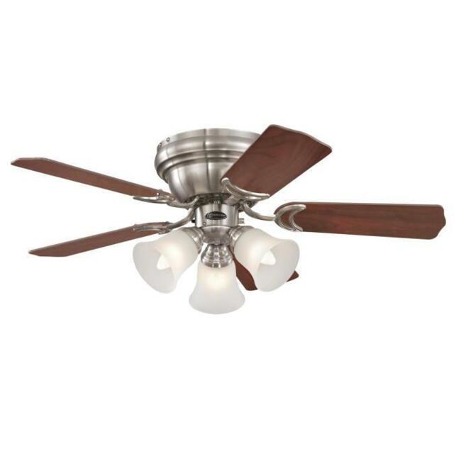"Westinghouse Contempra Trio 36"" Nickel Ceiling Fan With Light Kit"
