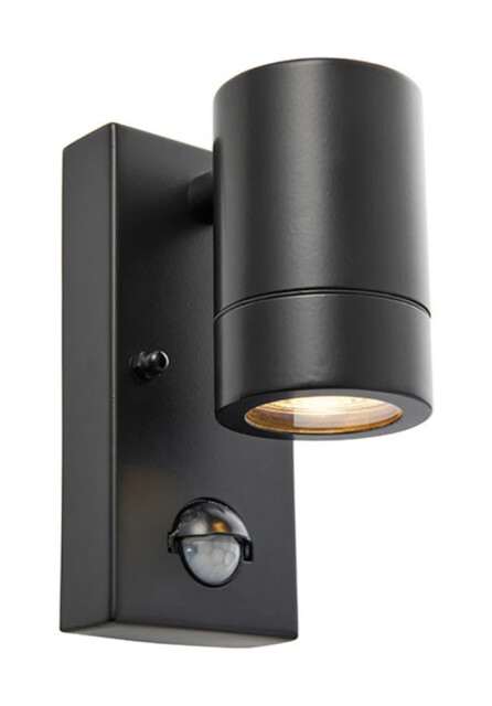 Outdoor Light Black Palin Spot Ip44 Matt Pir Motion Sensor Saxby 75435