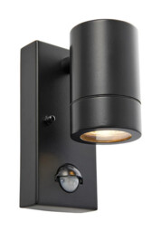 Outdoor Light Black Palin Spot Ip44 Matt Pir Motion Sensor Saxby 75435