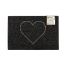 Oseasons Heart Medium Doormat In Black With Open Back Outdoor Or