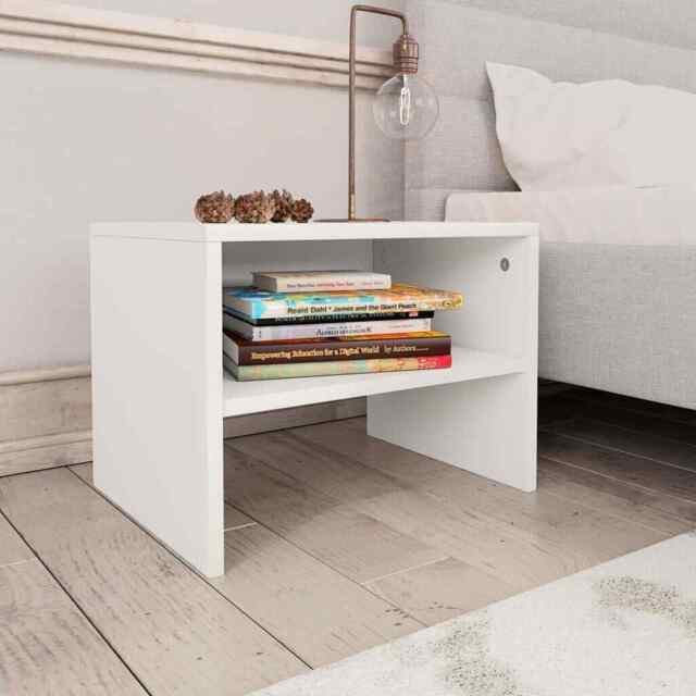 Bedside Cabinet White 40x30x30 Cm Engineered Wood Vidaxl