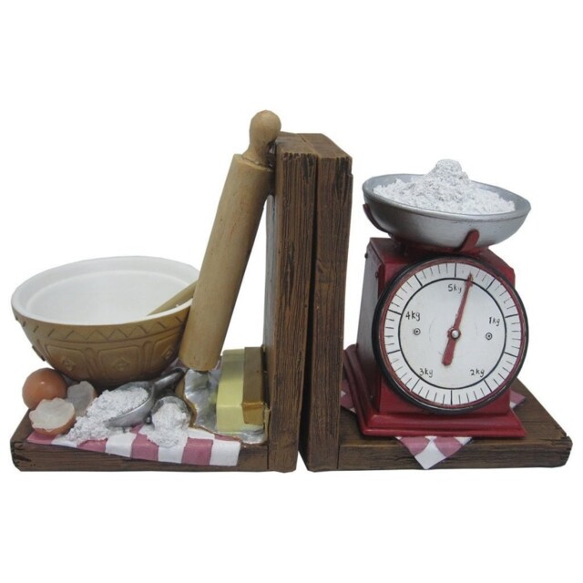Baking Book Ends Shelf Tidy Kitchen Cookbook Decorative Desk Storage
