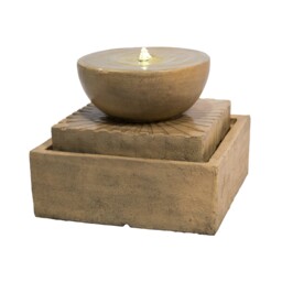 Garden Water Feature Outdoor Fountain 2 Tier Geometric Natural Stone