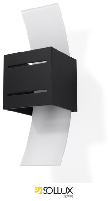 Wall Lamp Loreto Aluminium Glass Black G9 Led Sollux Lighting Indoor