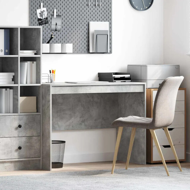 Writing Desk Concrete Grey 100x50x76cm Engineered Wood Compact Office