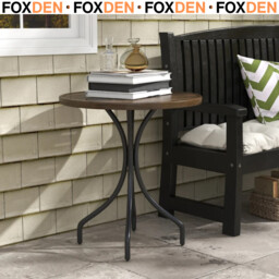 Garden Side Table Round F66cm Bistro Coffee Outdoor Patio Steel Frame