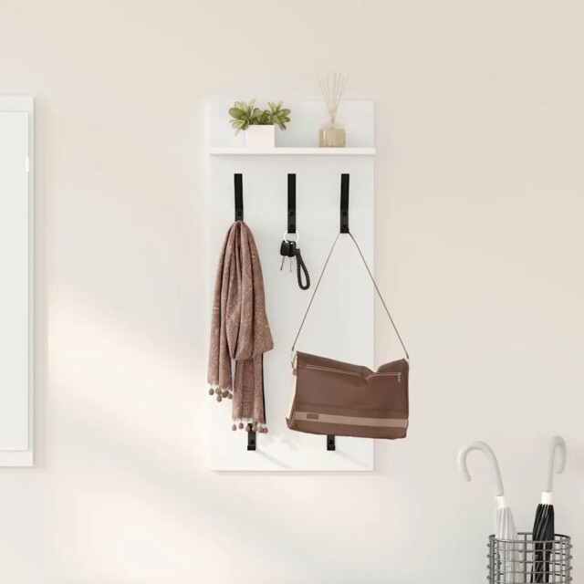 Wall-mounted Coat Rack White 90 X 40 X 10 Cm Engineered Wood Vidaxl