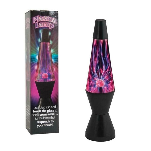 "Glowing 14.5"" Glass Plasma Lamp Lightning Plugin Touch Sensitive"