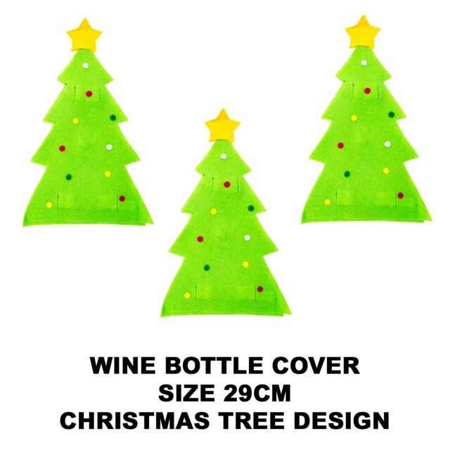 Flo Christmas Tree Wine Bottle Cover Green