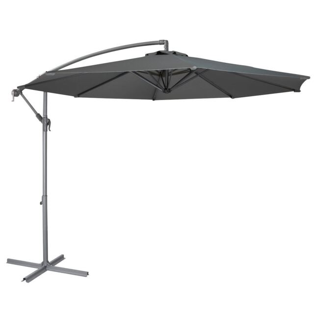 Dellonda 3m Banana Parasol/umbrella For Garden, Patio Crank Handle, 8