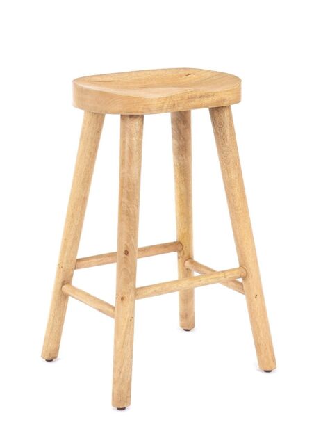 Solid Mango Wood Breakfast Bar Kitchen Pub Café Stool Wooden H 68 X W