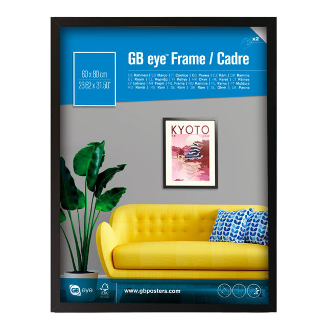 Gb Eye Contemporary Wooden Black Picture Frame - 60 X 80cm