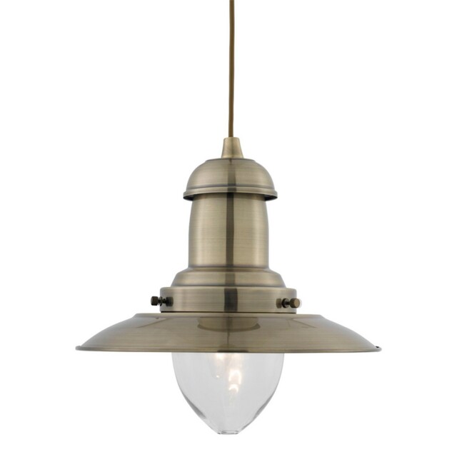 Antique Brass Finish Ceiling Fitting Pendant Lamp Light With Clear