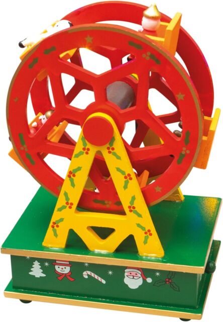 Mechanical Wooden Ferris Wheel Music Box - Wonderfully Festive