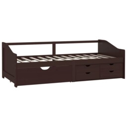 Solid Pinewood 3-seater Day Bed With Drawers Sofa Bed Multi Colours