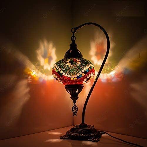 Turkish Moroccan Mosaic Lamp Handmade Tiffany Colorful Glass Desk