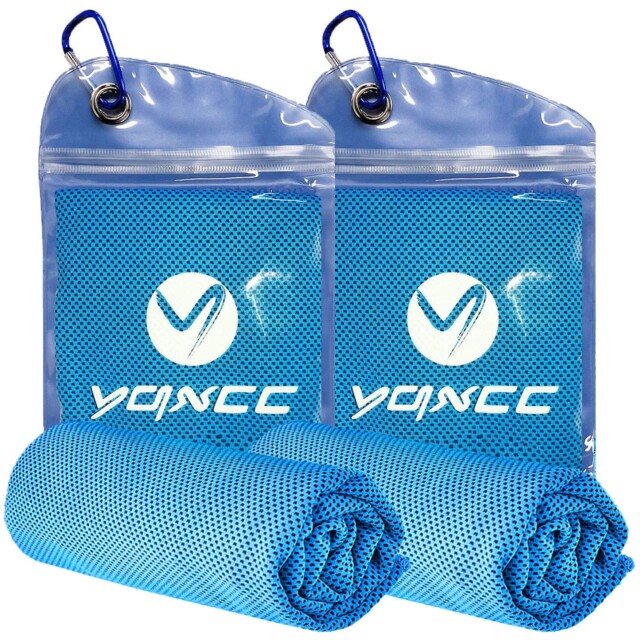 2 Pack Cooling Towels 120x30cm Ice Cool Microfibre Neck Towels