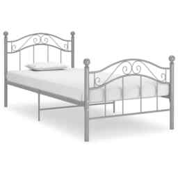 Bed Frame Grey Metal 90x200 Cm Vidaxl