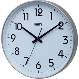 30cm Wall Clock With Bold Clear Dial In Silver By Unity - In Box