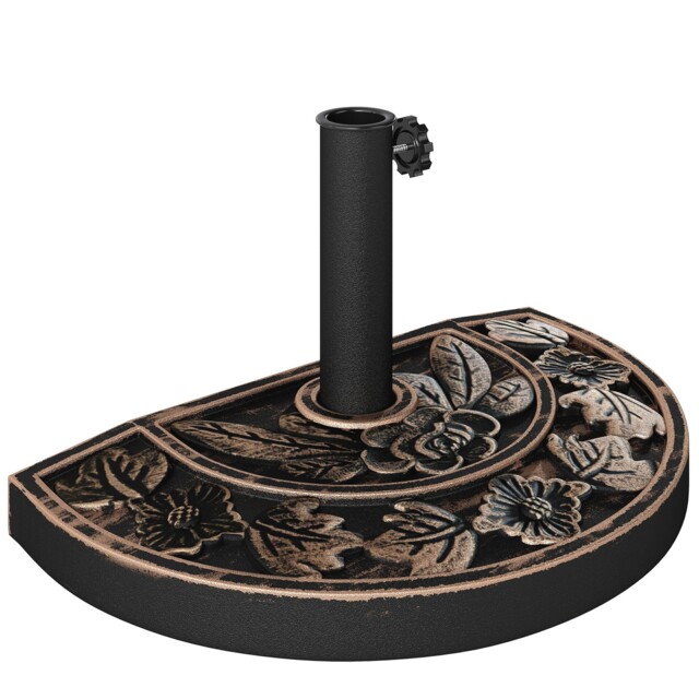 Outsunny 9kg Half Round Parasol Umbrella Base Resin Outdoor Garden