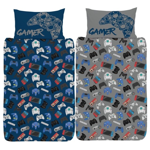 Gamer Controllers & Consoles Single Bedding Set Childrens Reversible