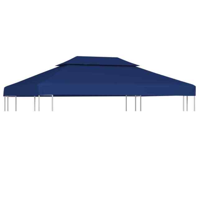 2-tier Gazebo Top Cover 310 G/m² 4x3 M Blue Vidaxl
