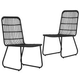 Garden Chairs 2 Pcs Poly Rattan Black Vidaxl