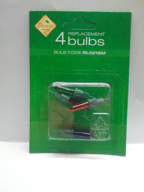 Premier Rl0216m, 1 X Pack Of 4 Coloured Spare Christmas Light Bulbs,