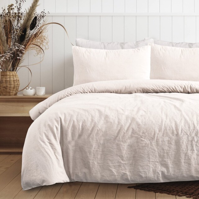 100% Pure Cotton Plain Dye Natural Duvet Cover Quilt Pillow Cases